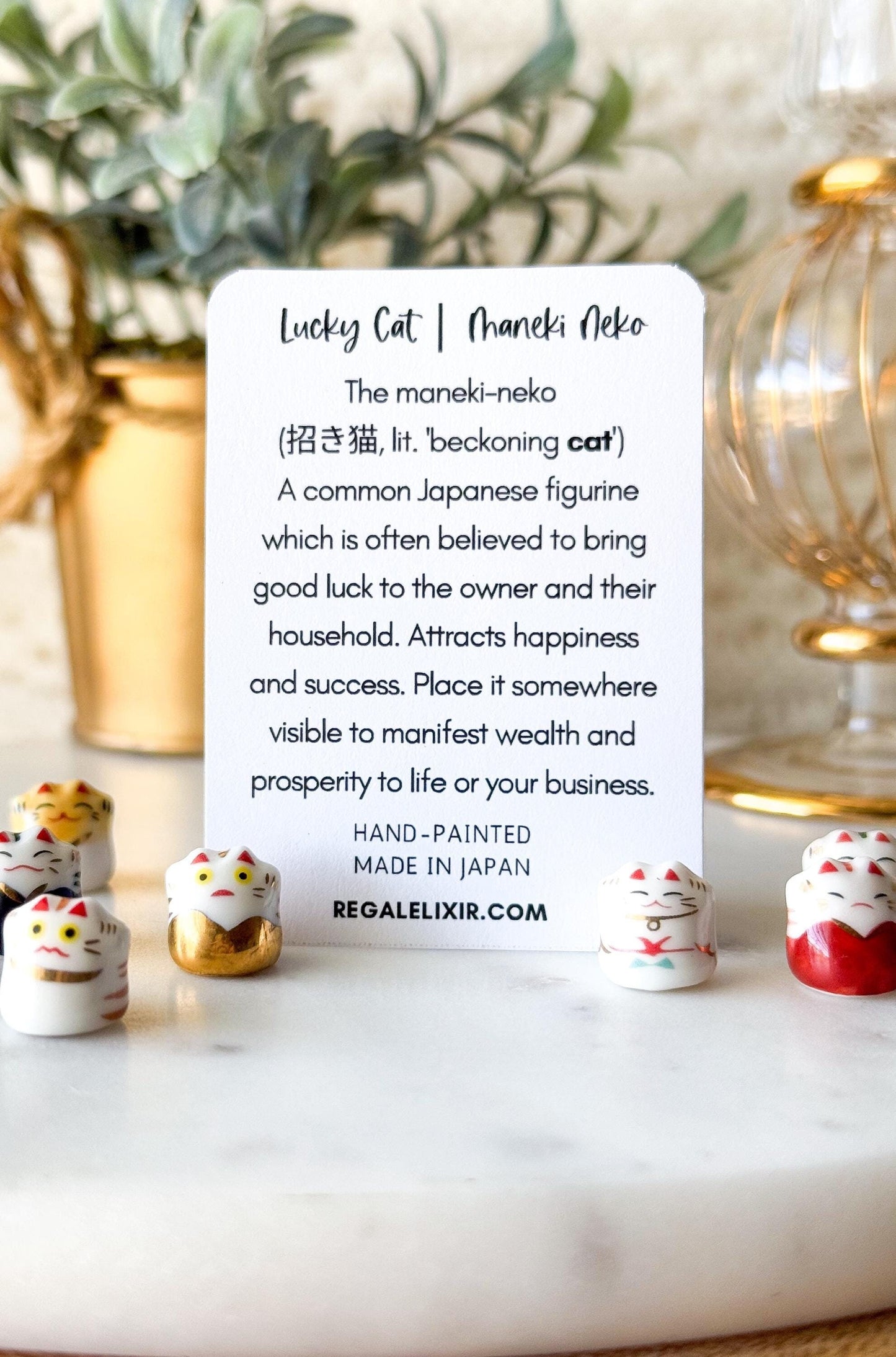 Tiny Japanese Cat Figurine