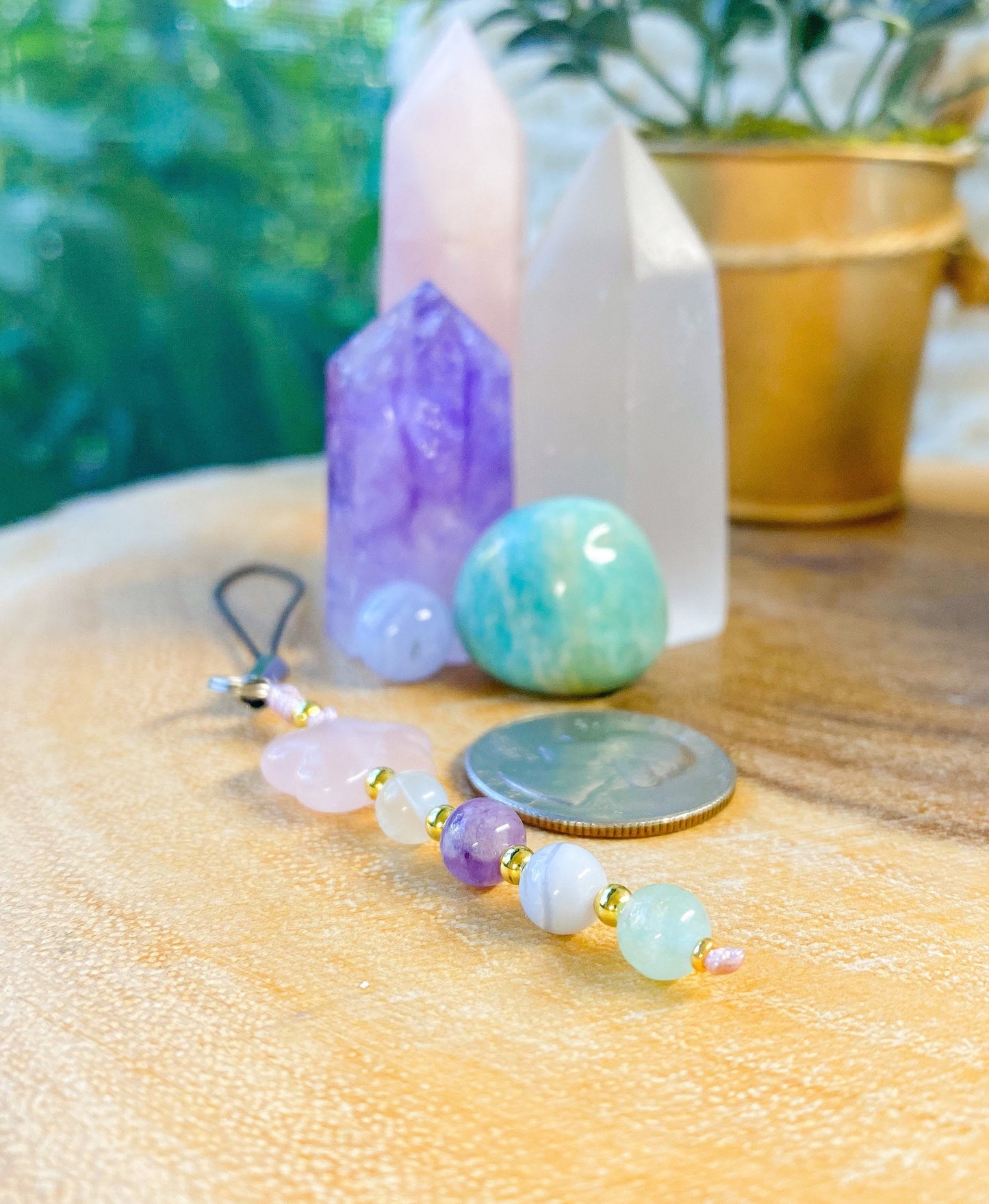 Rose Quartz Keychain