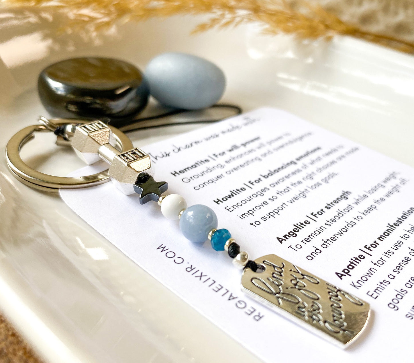 Weight Loss Support keychain - Crystals for PCOS and Fitness