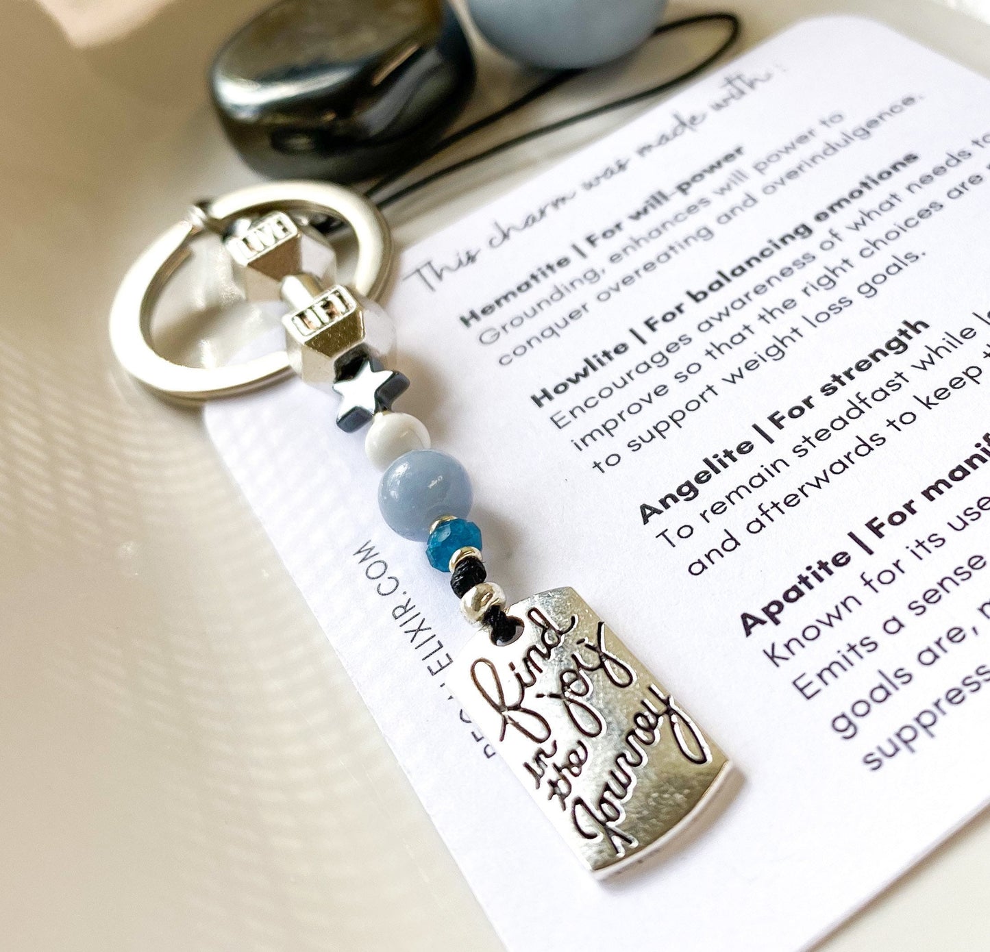 Weight Loss Support keychain - Crystals for PCOS and Fitness