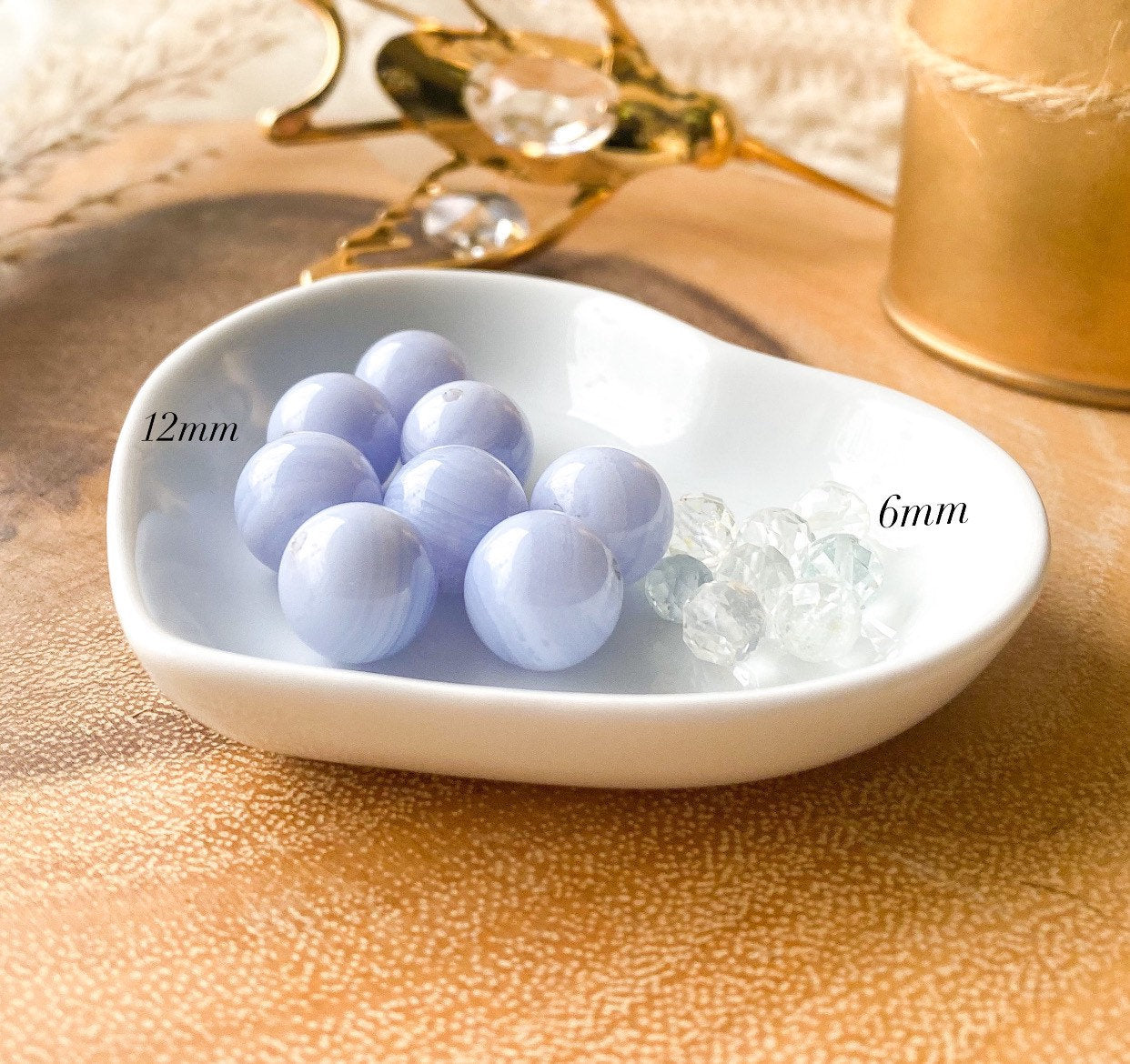 Crystal Tea Infuser Set - Blue Lace Agate Design with Tea Strainer and Crystals - Ideal Gift for Tea Lovers