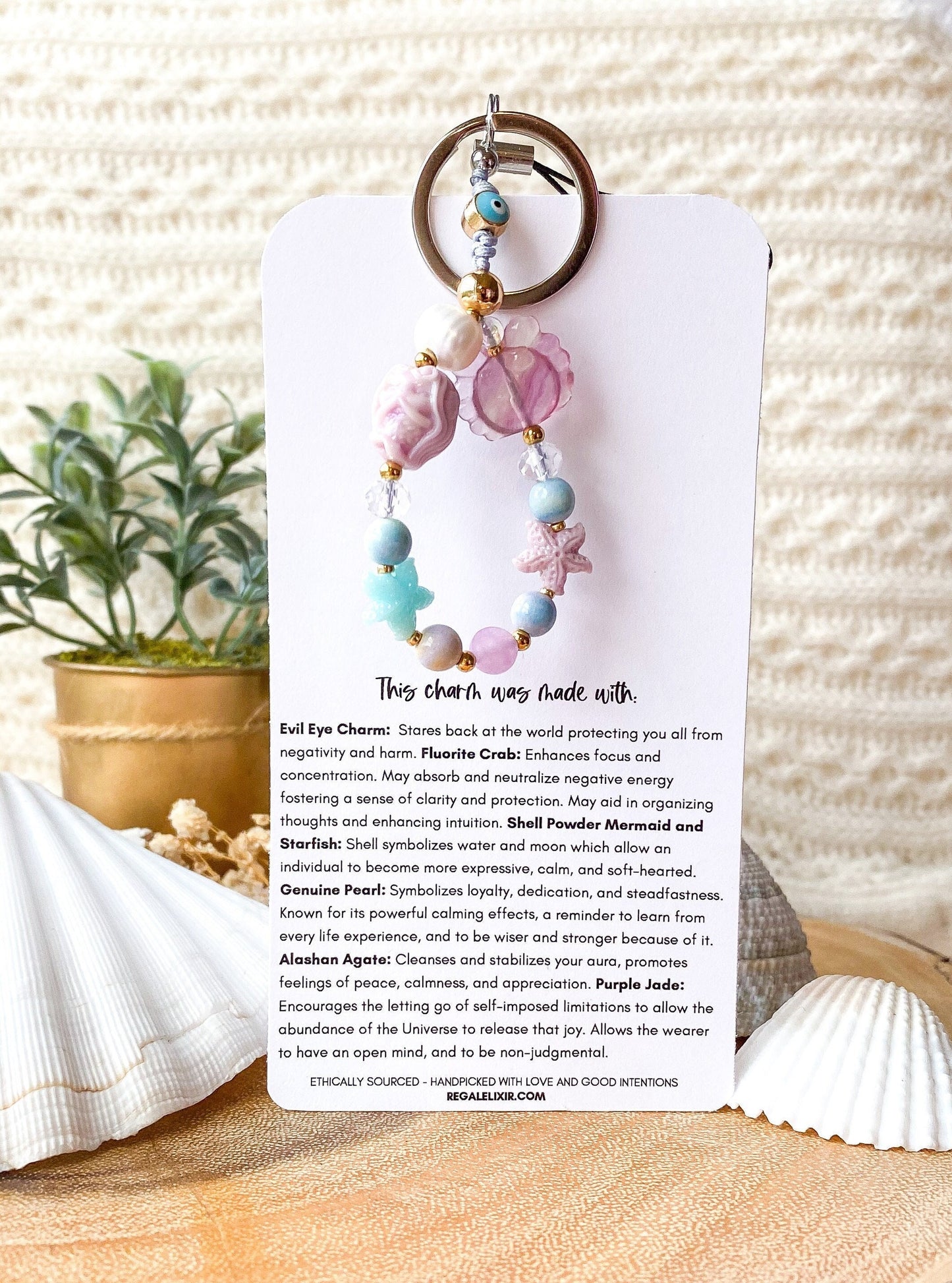 Evil Eye and Fluorite Protection Keychain