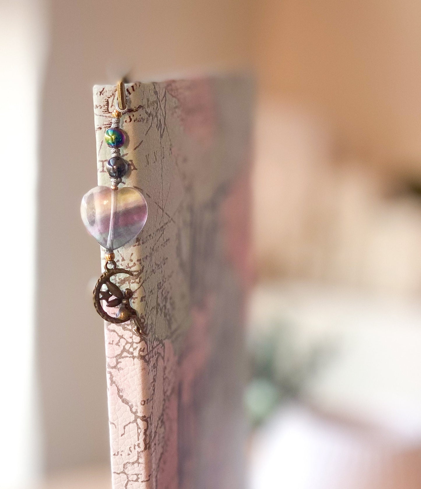 Bookworm Beaded Bookmark with Crystals - Gift for Book Lovers Educators and Fairy Lovers
