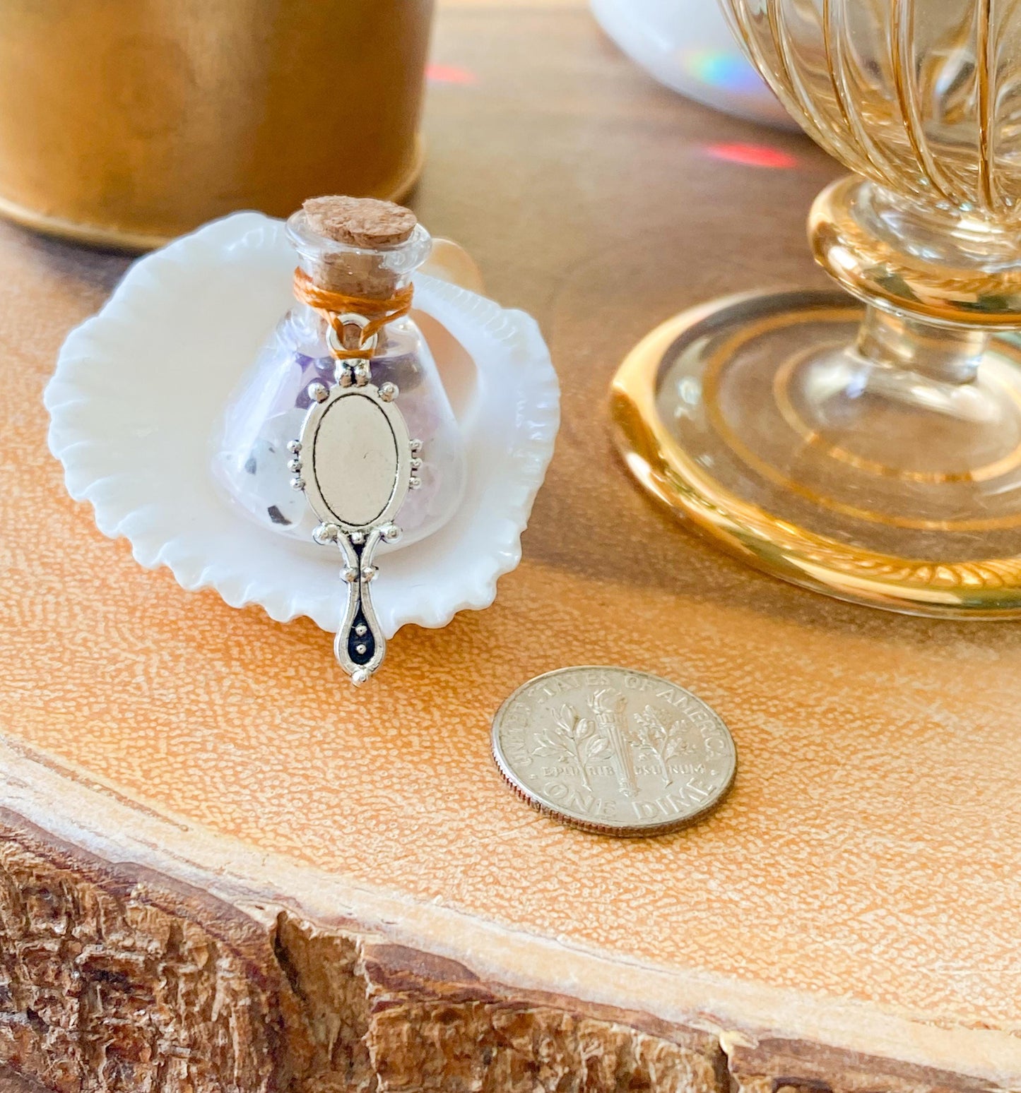 Aphrodite Attraction Keychain - Altar Bracelet and Love Spell bottle