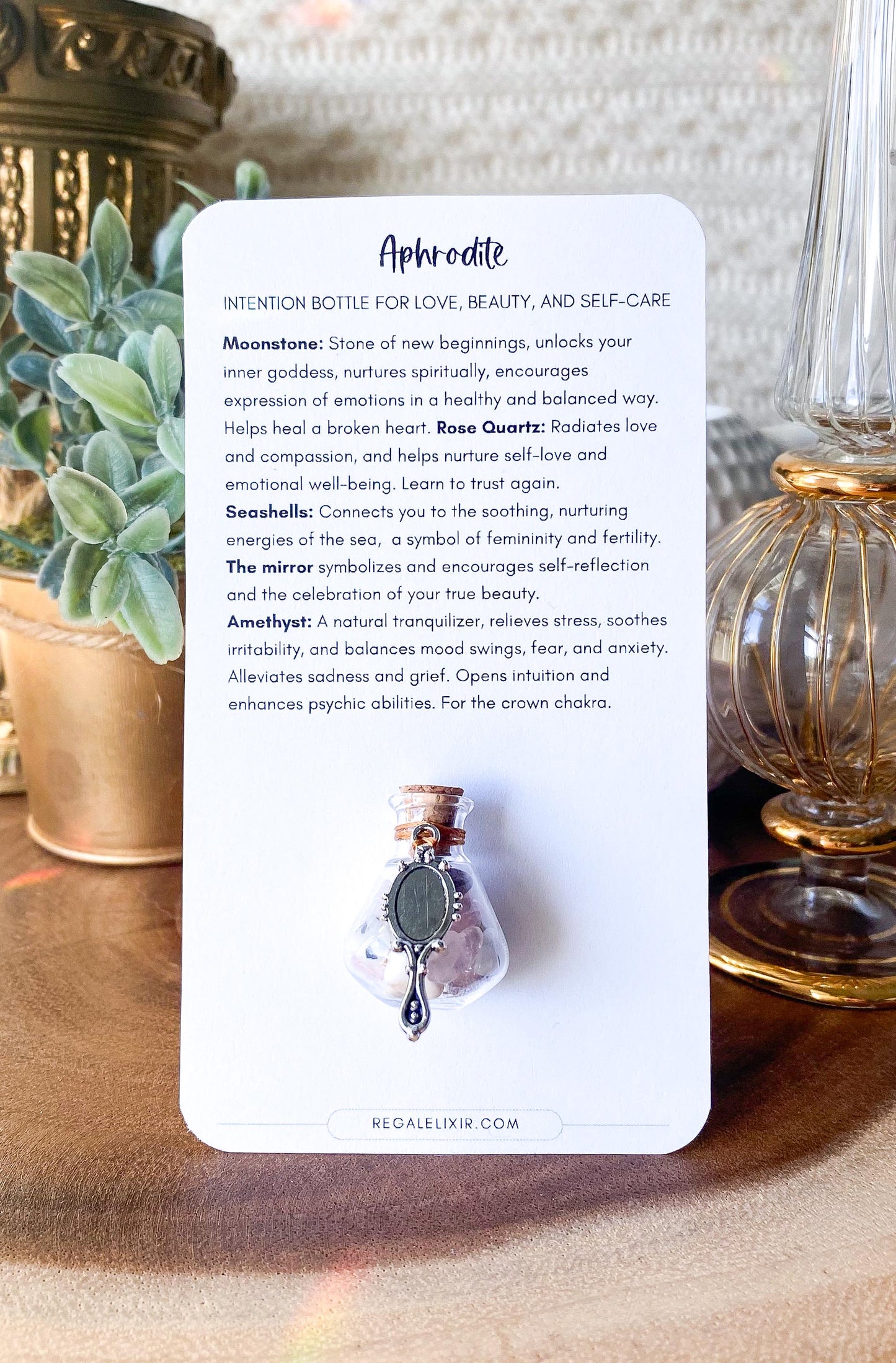 Aphrodite Attraction Keychain - Altar Bracelet and Love Spell bottle