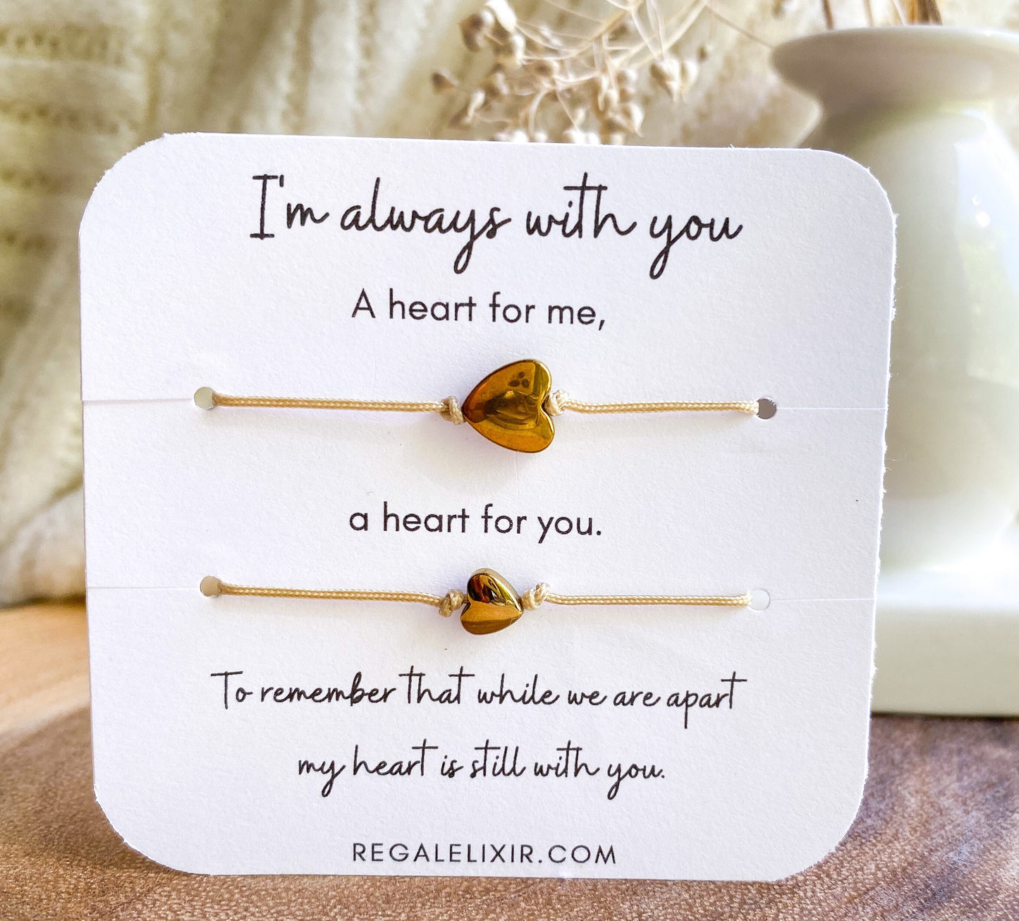 Mom & Me Gold Hematite Hearts Set