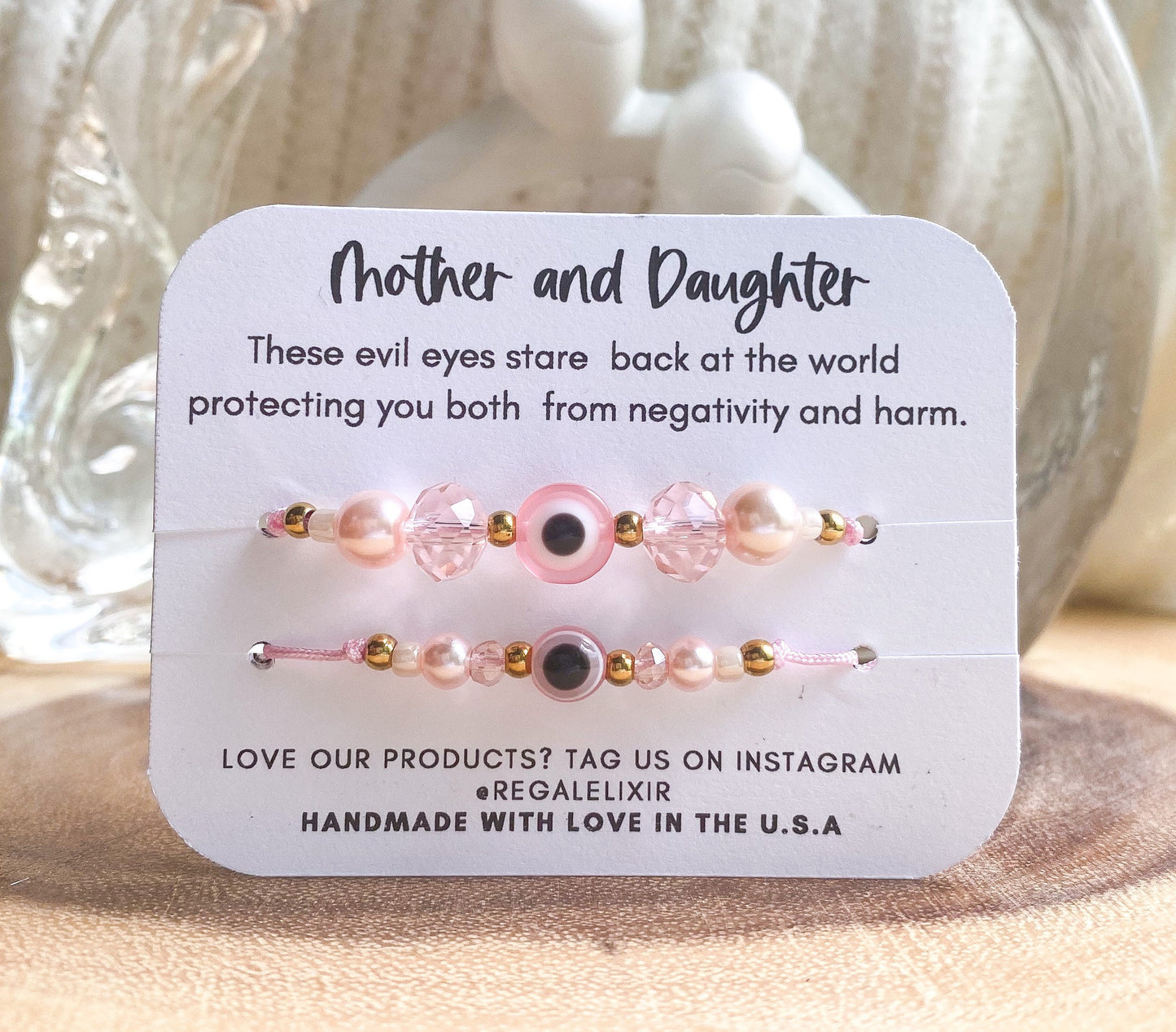 Pink Evil Eye bracelet | Mom and Baby Toddler bracelet Baby Evil Eye pink Bracelet Child Baby Protection Bracelet