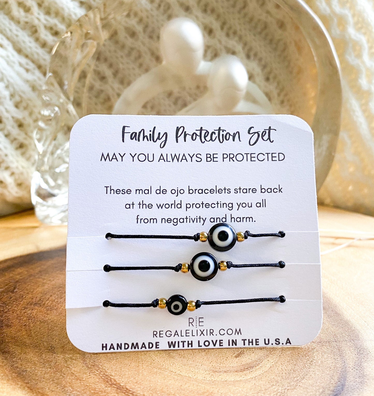 Family Protection Evil Eye Set - Black