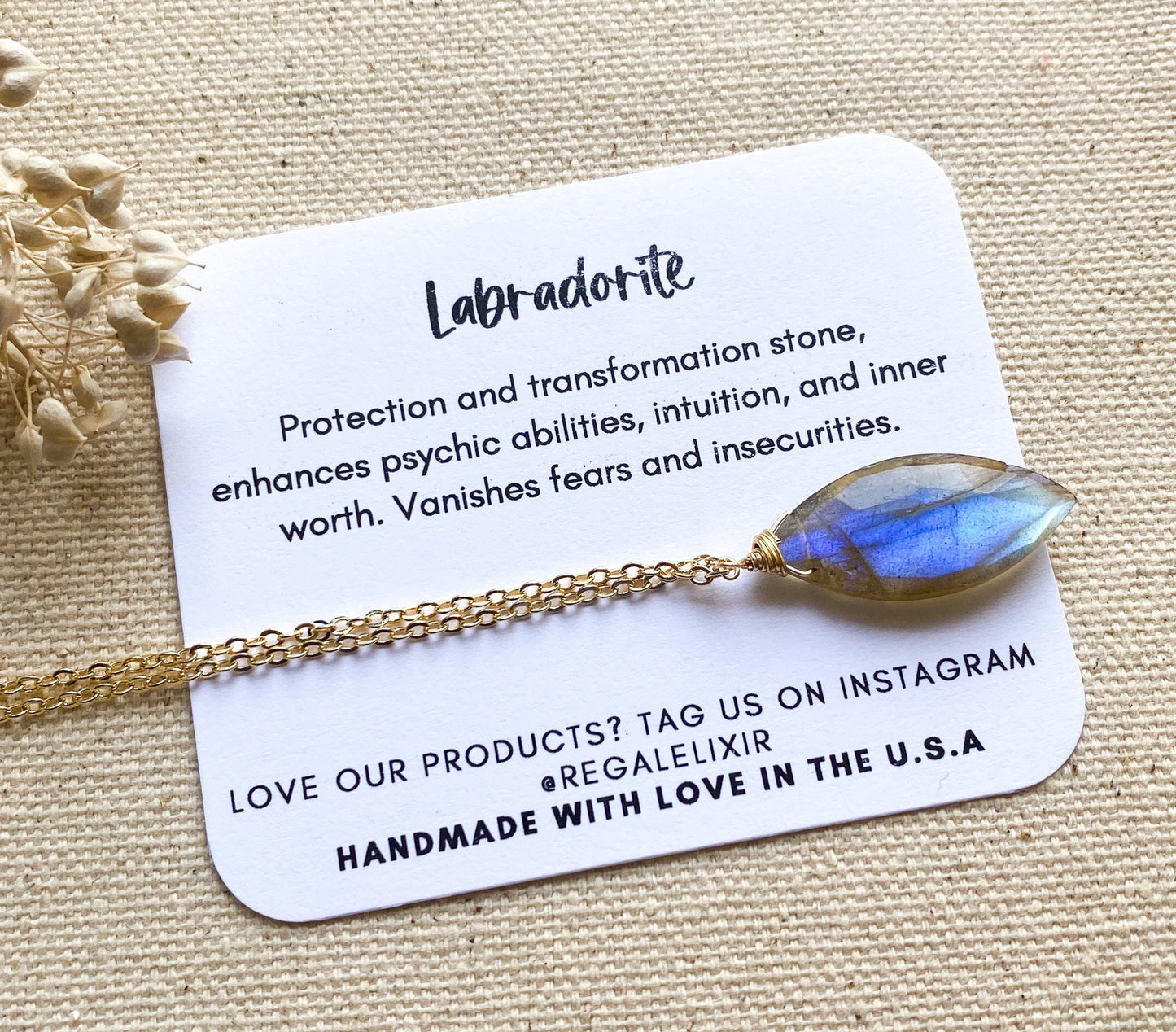 Labradorite Drop Necklace