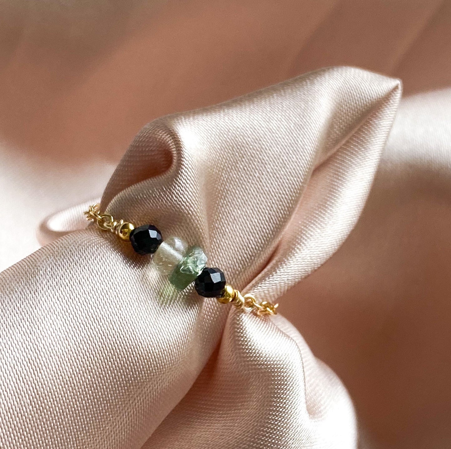 Moldavite Gold Filled Ring