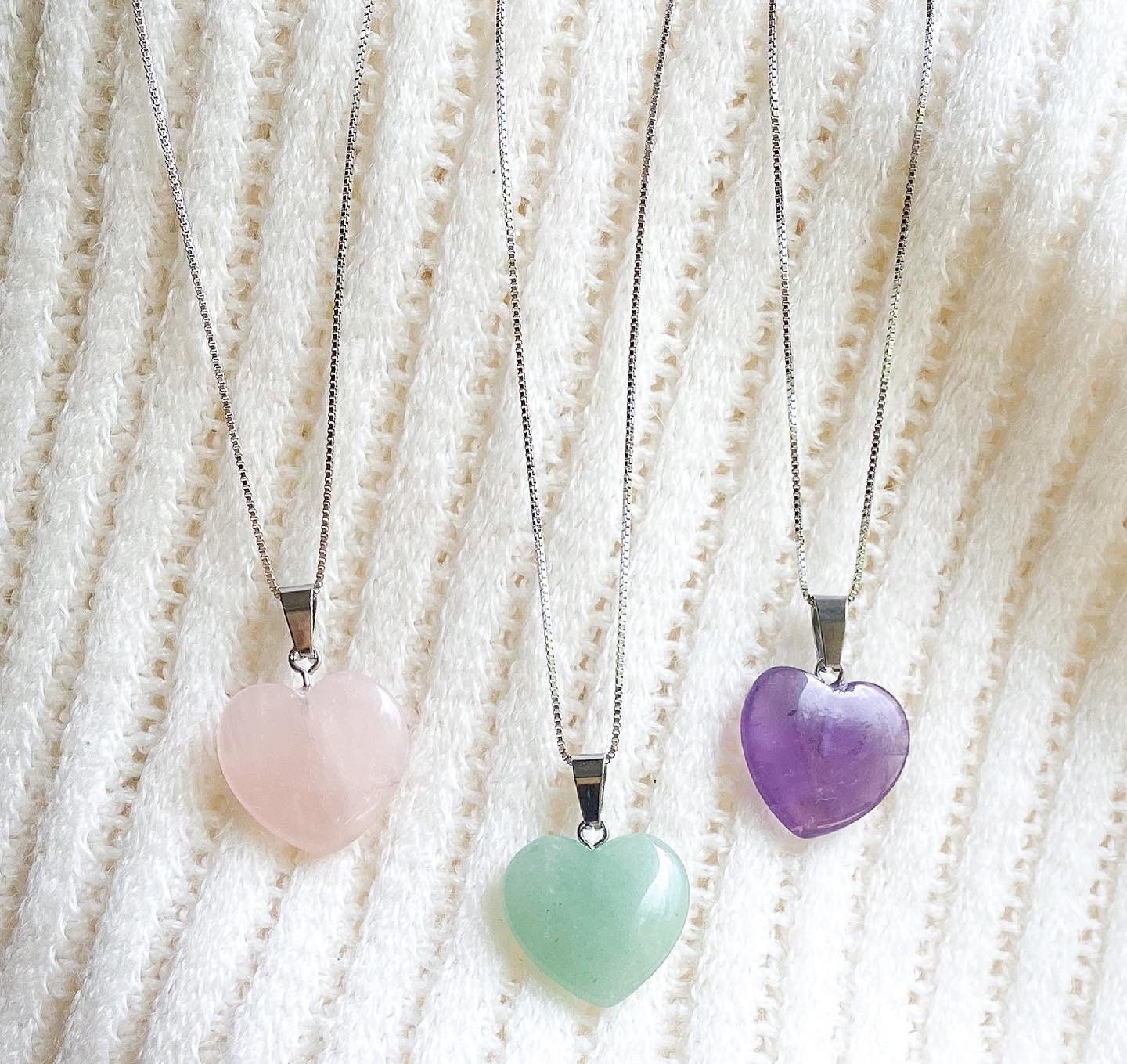 Rose Quartz | Amethyst | Aventurine Pendant & Necklace Italian Sterling Silver