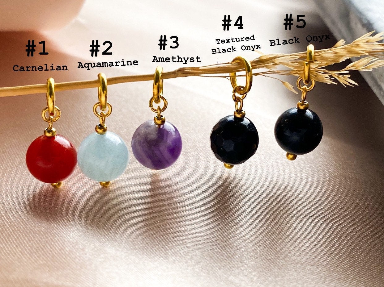 Carnelian - Amethyst - Black Onyx - Aquamarine Pendant & Necklace
