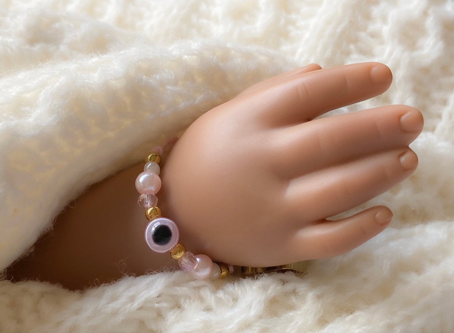 Pink Evil Eye bracelet | Mom and Baby Toddler bracelet Baby Evil Eye pink Bracelet Child Baby Protection Bracelet