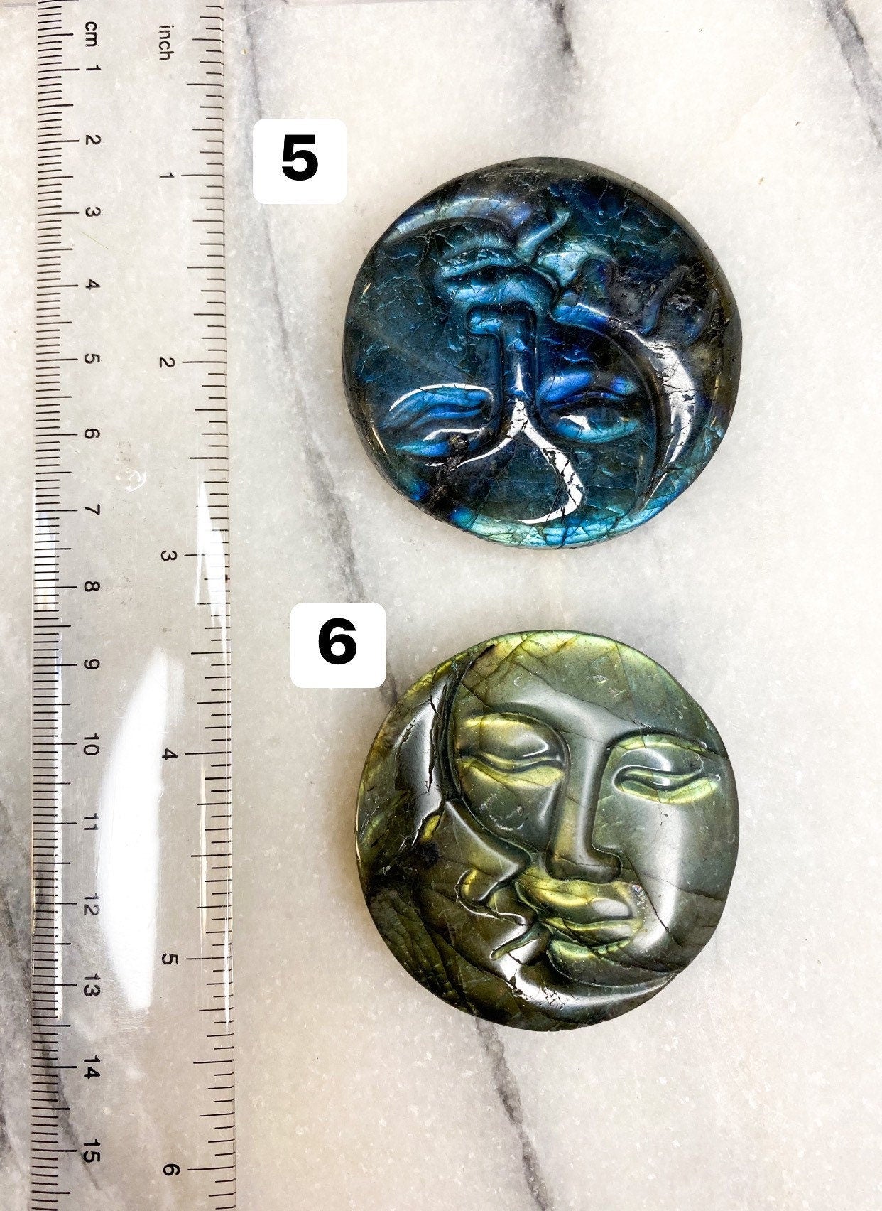 Labradorite Sun & Moon & Hearts