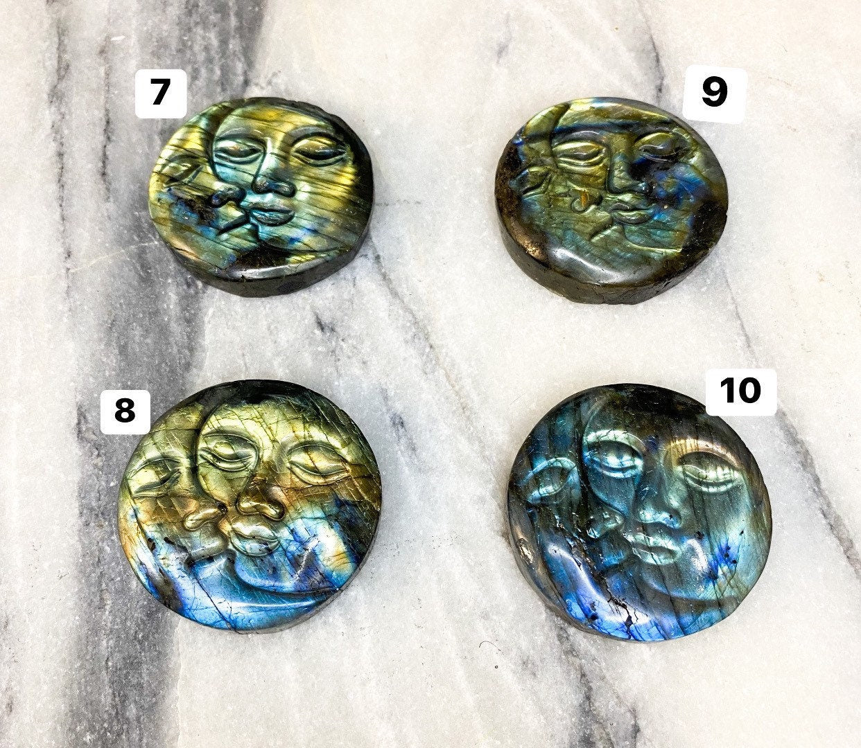 Labradorite Sun & Moon & Hearts