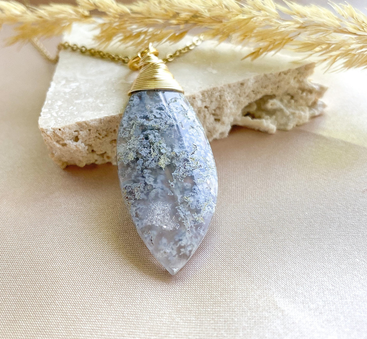 Purple Moss Agate Pendant & Necklace | YOU CHOOSE