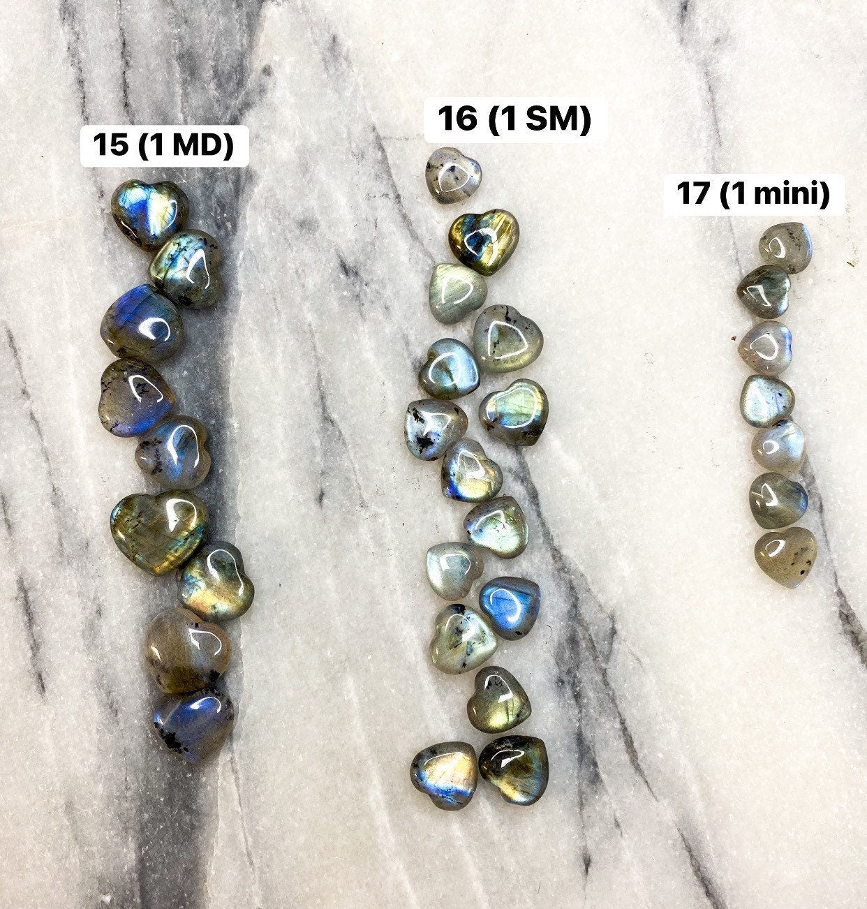 Labradorite Sun & Moon & Hearts