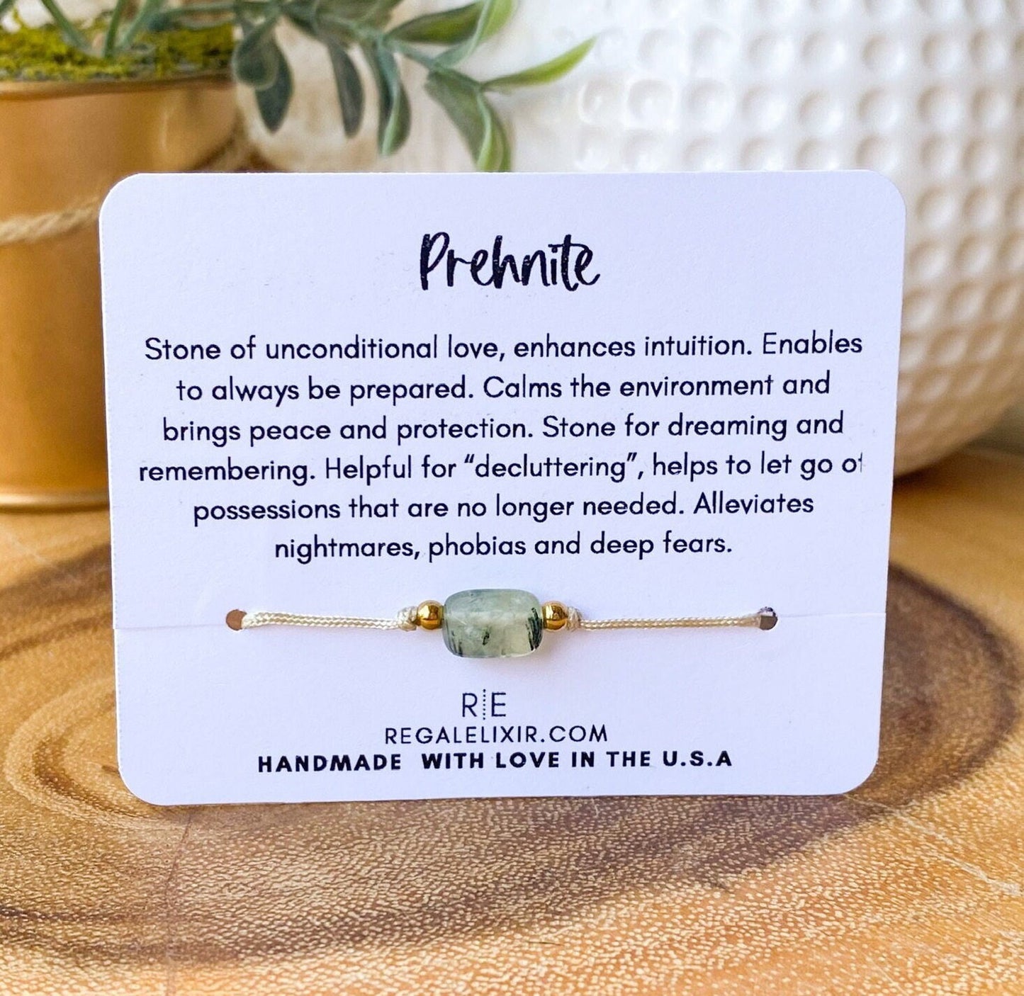 Prehnite bracelet