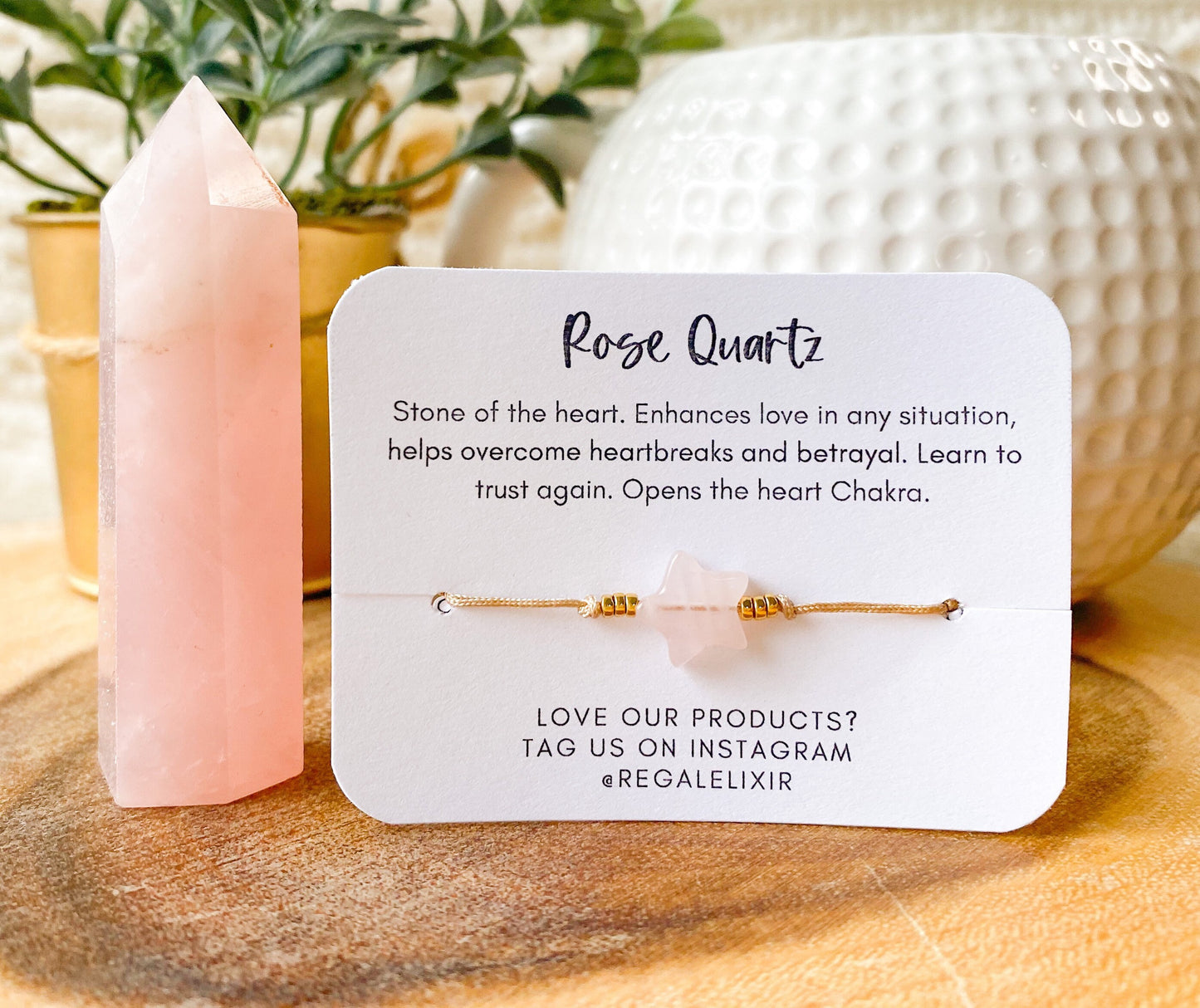 Rose Quartz star bracelet