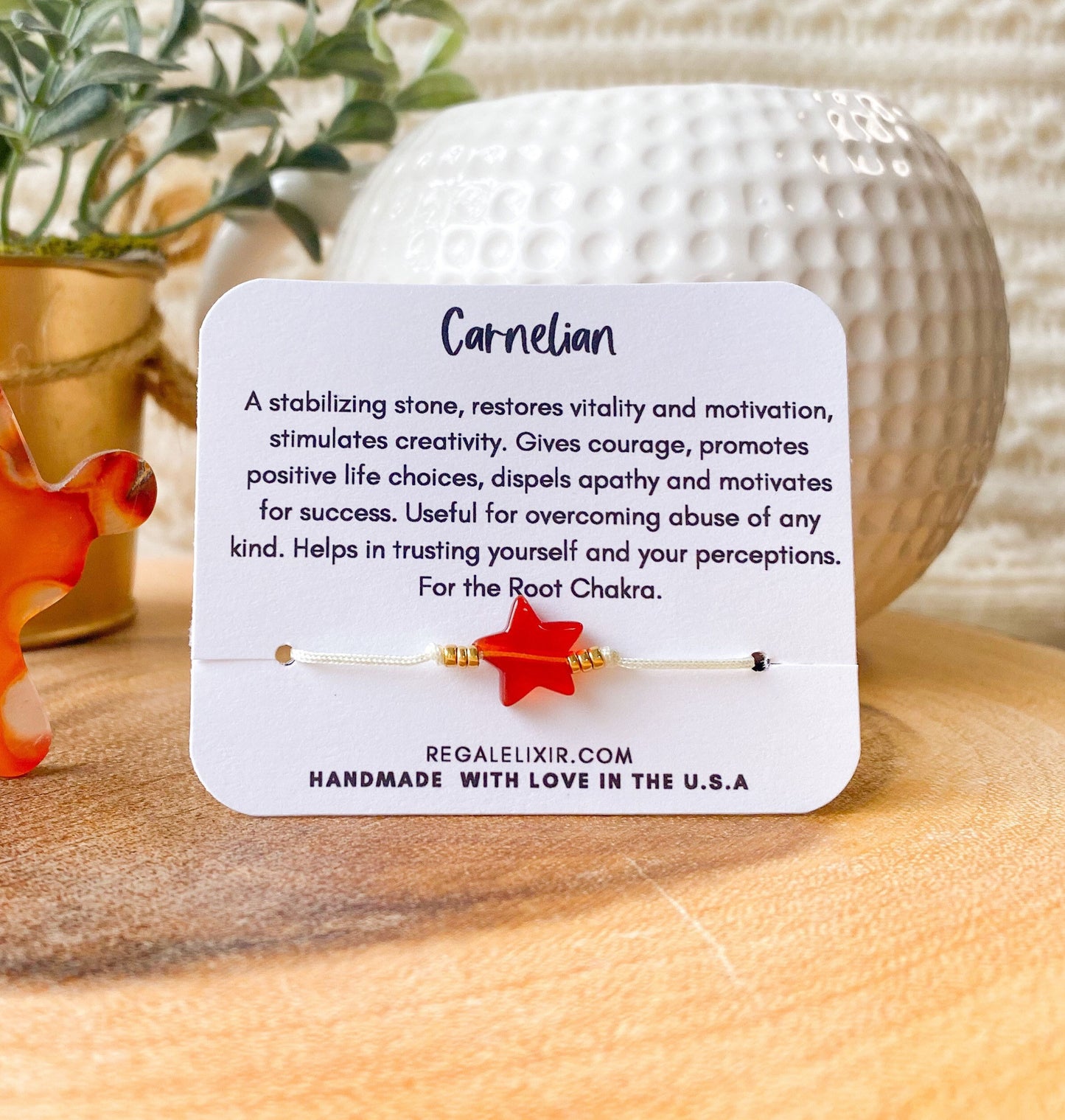 Carnelian star bracelet