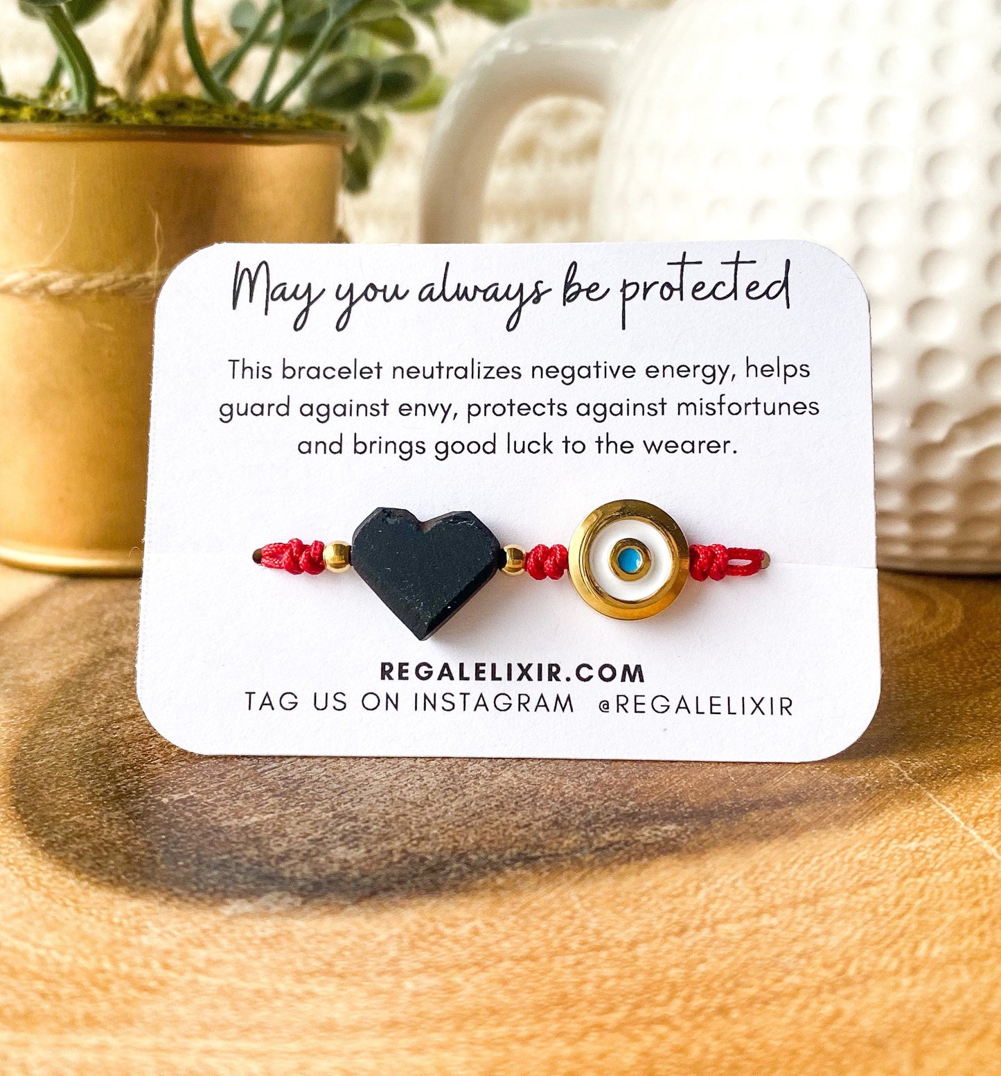 Azabache heart bracelet | protection bracelet | genuine azabache bracelet | red string azabache bracelet