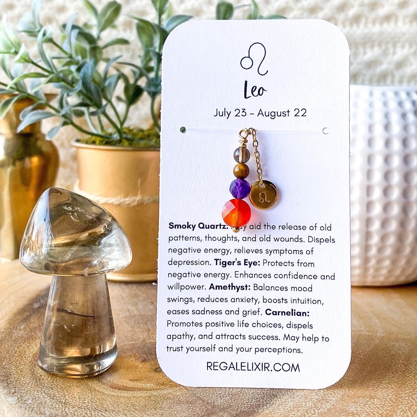 Leo Zodiac Necklace with crystals