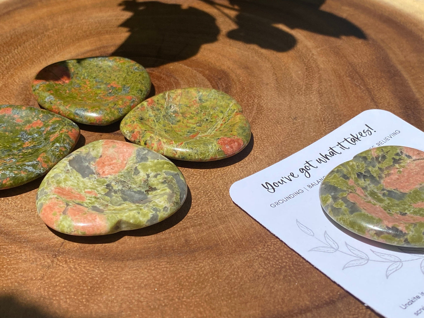 Unakite Worry Stone - heart shape