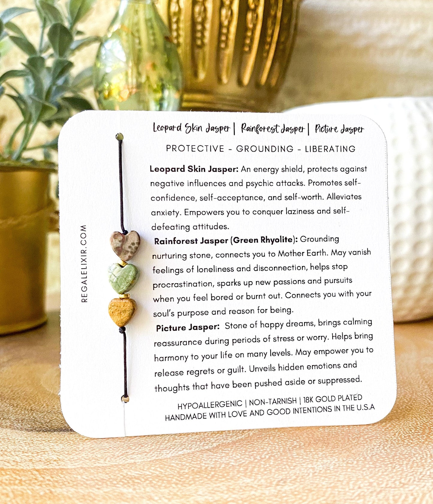 Leopard Skin Jasper | Rain Forest Jasper | Picture Jasper bracelet