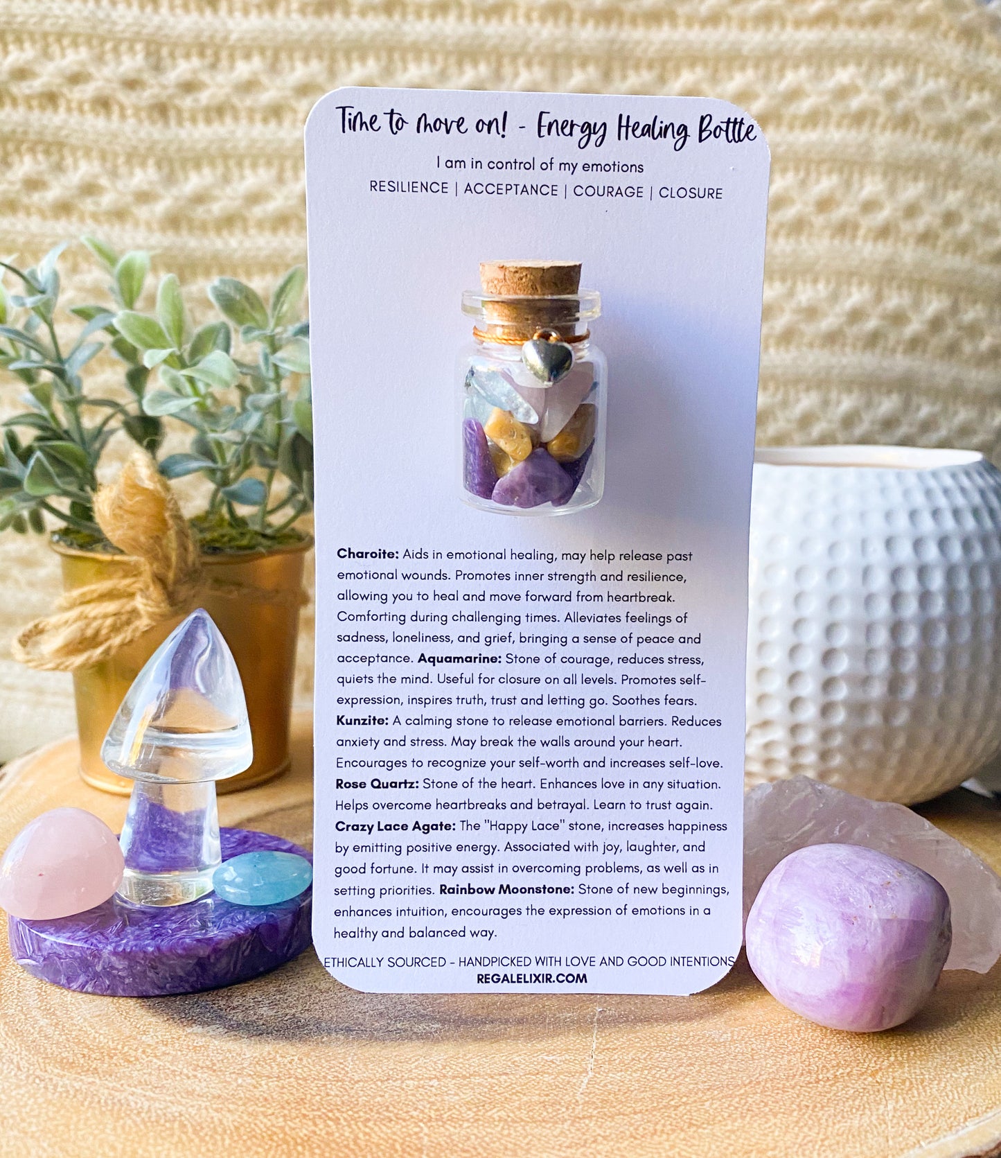 Sympathy gift - Separation, Break up, Divorce gift - crystal bottle