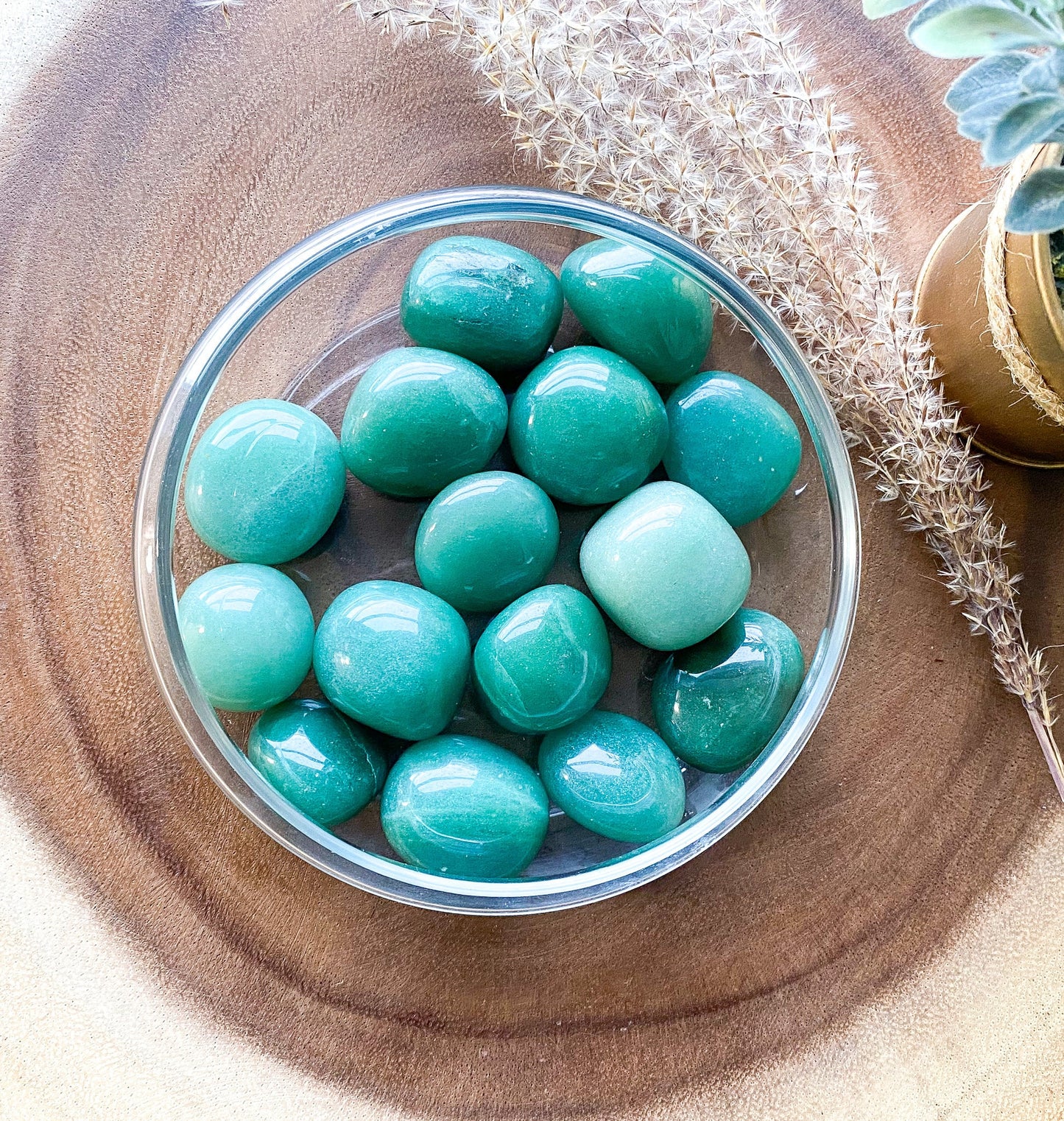 Green aventurine tumbled, pocket stone