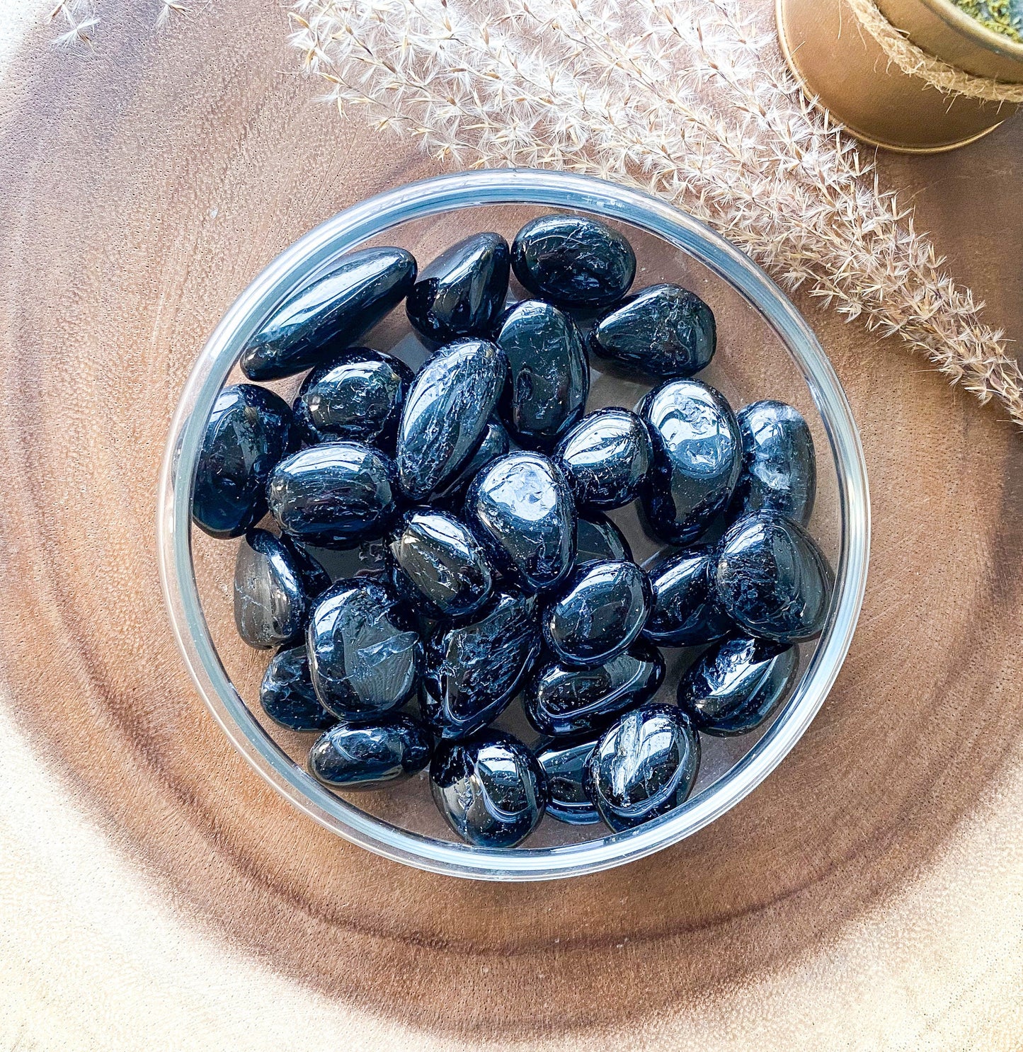 Black tourmaline tumbled, pocket stone