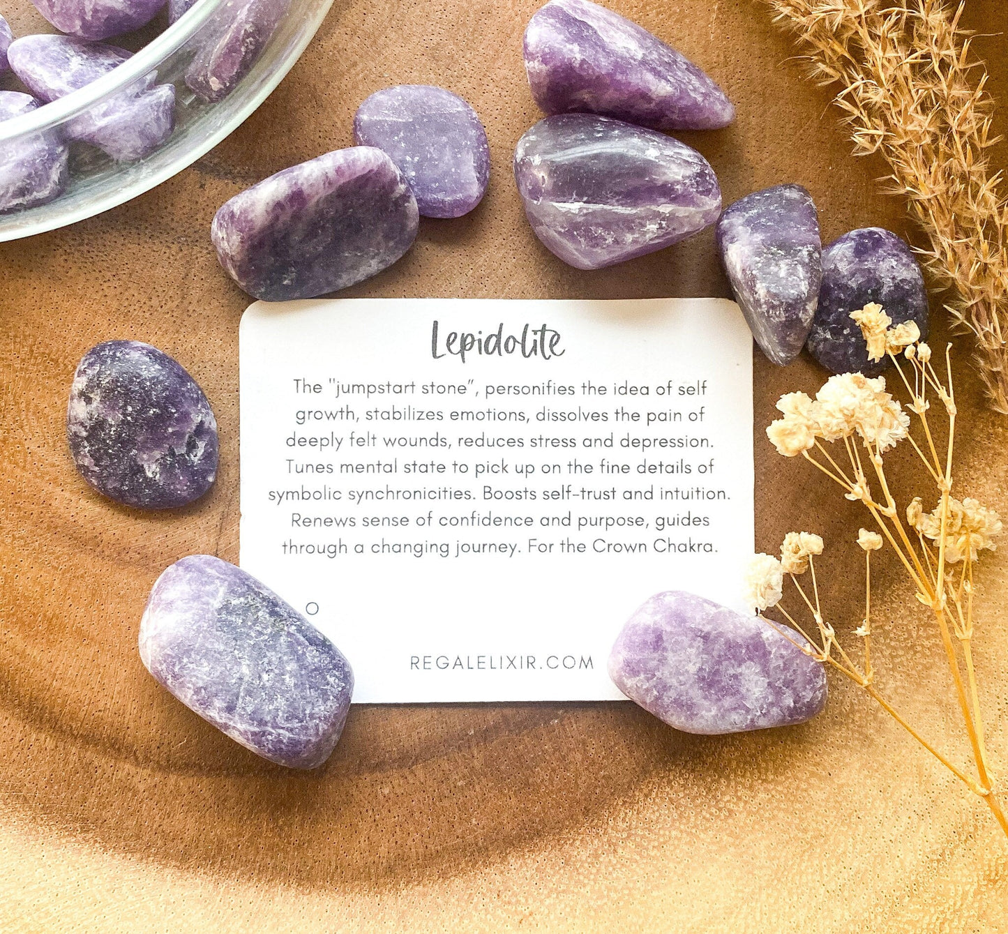 Lepidolite | Purple Mica tumbled, pocket stone