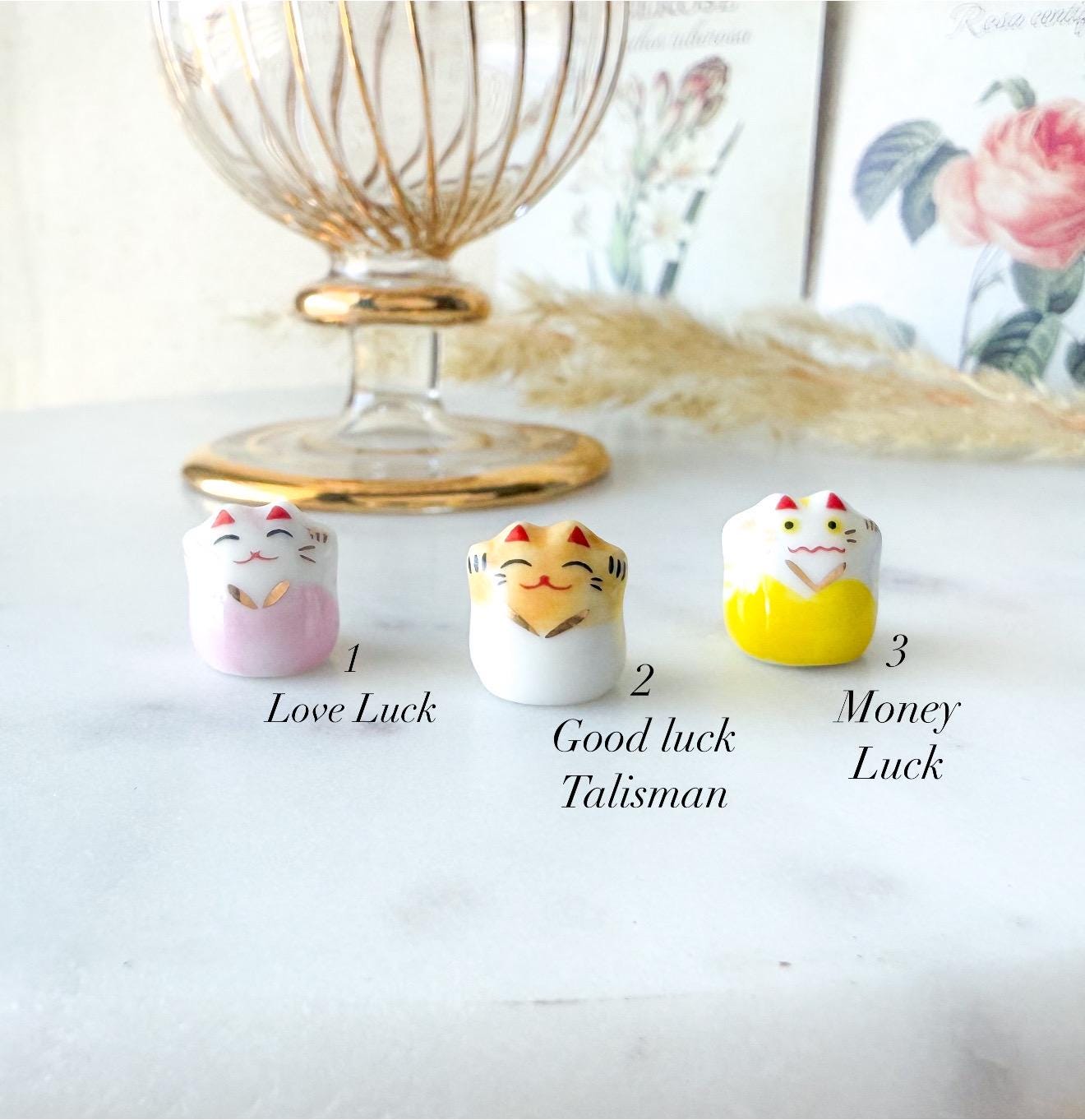 Tiny Japanese Cat Figurine