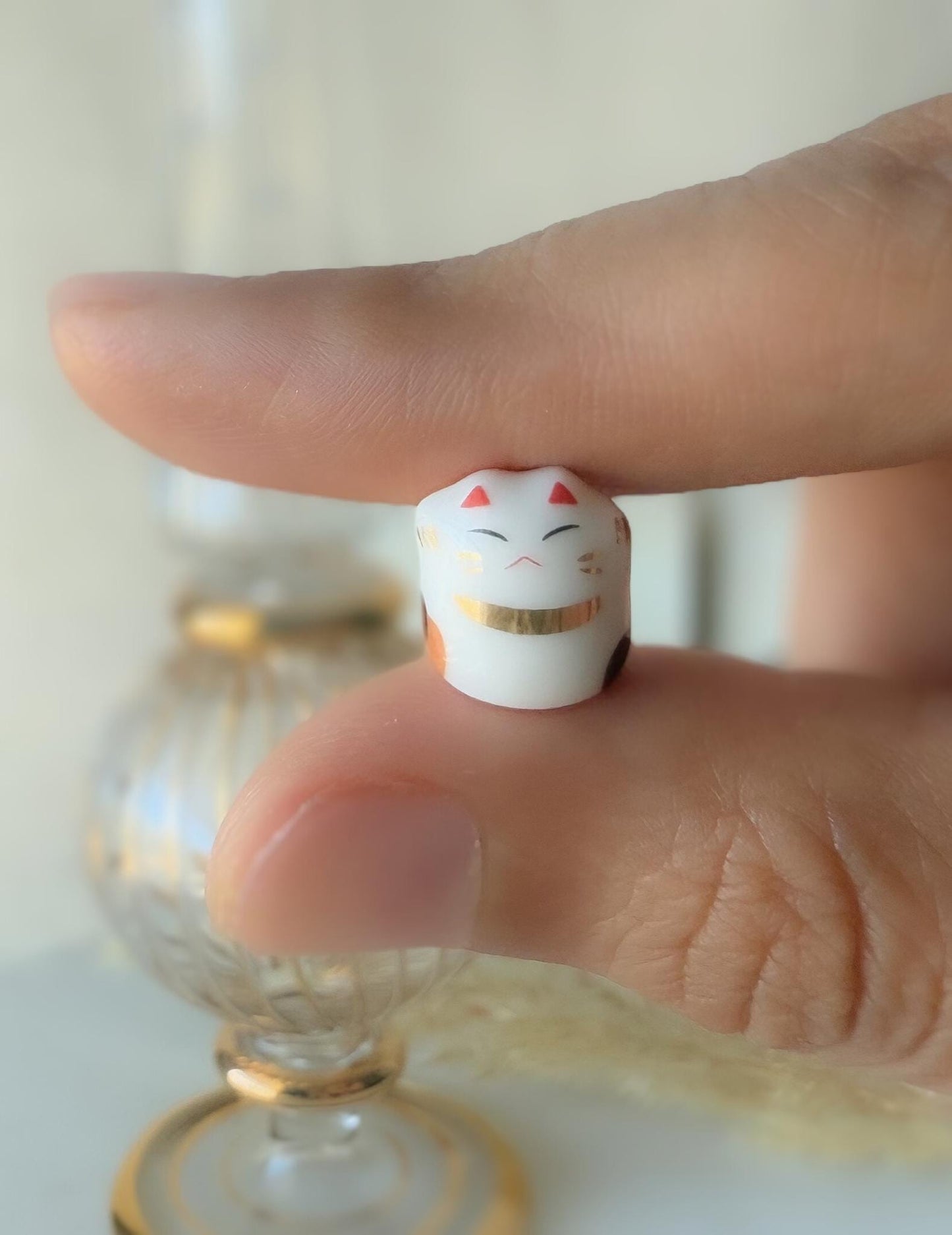 Tiny Japanese Cat Figurine