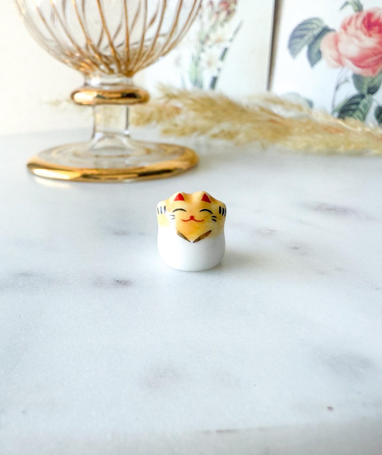 Tiny Japanese Cat Figurine