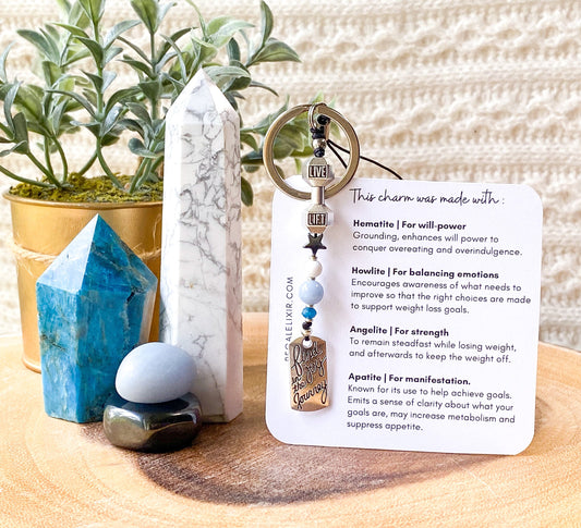 Weight Loss Support keychain - Crystals for PCOS and Fitness