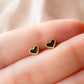 Silver Tiny heart earrings screw back earrings, silver surgical steel earrings, hypoallergenic