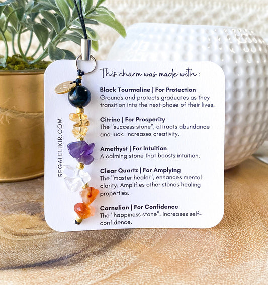 Graduation Gift with Crystals for Prosperity Keychain