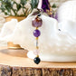 Super 7 Crystal Jewelry and Keychain Set with Amethyst Keychain for Success