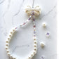 Cute Pearl Phone Strap with Charm and Wristlet
