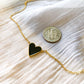 Tiny Black Heart Screw Back Earrings - Hypoallergenic Surgical Steel