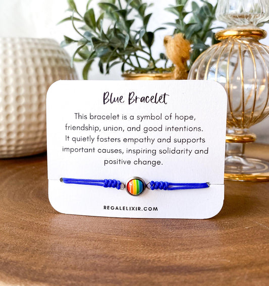 Blue bracelet democrat, LGBTQ bracelet, blue minimalist bracelet