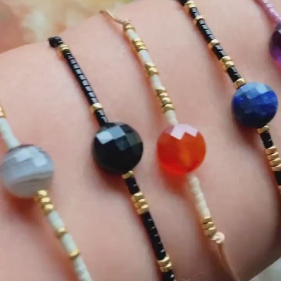 Gemini jewelry | Crystals for Gemini | Botswana Agate bracelet | bracelet for Gemini | Morse code bracelet