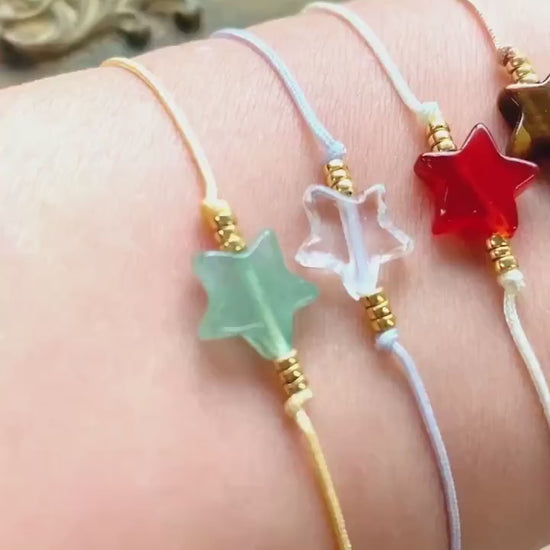 star shaped bracelet | Tiger’s eye bracelet | star string bracelet | cute minimalist bracelet