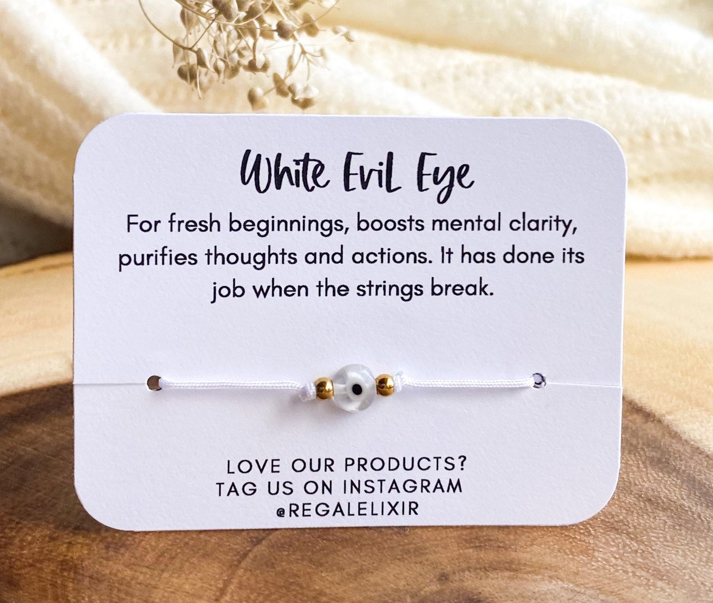 Mini White Evil Eye Bracelet