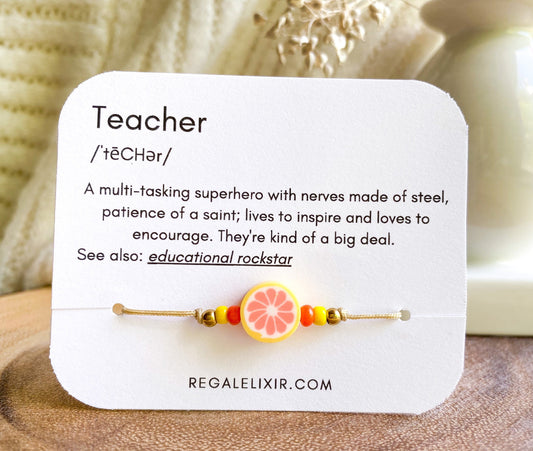 Teacher Orange Bracelet