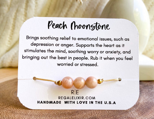 Peach Moonstone Bracelet