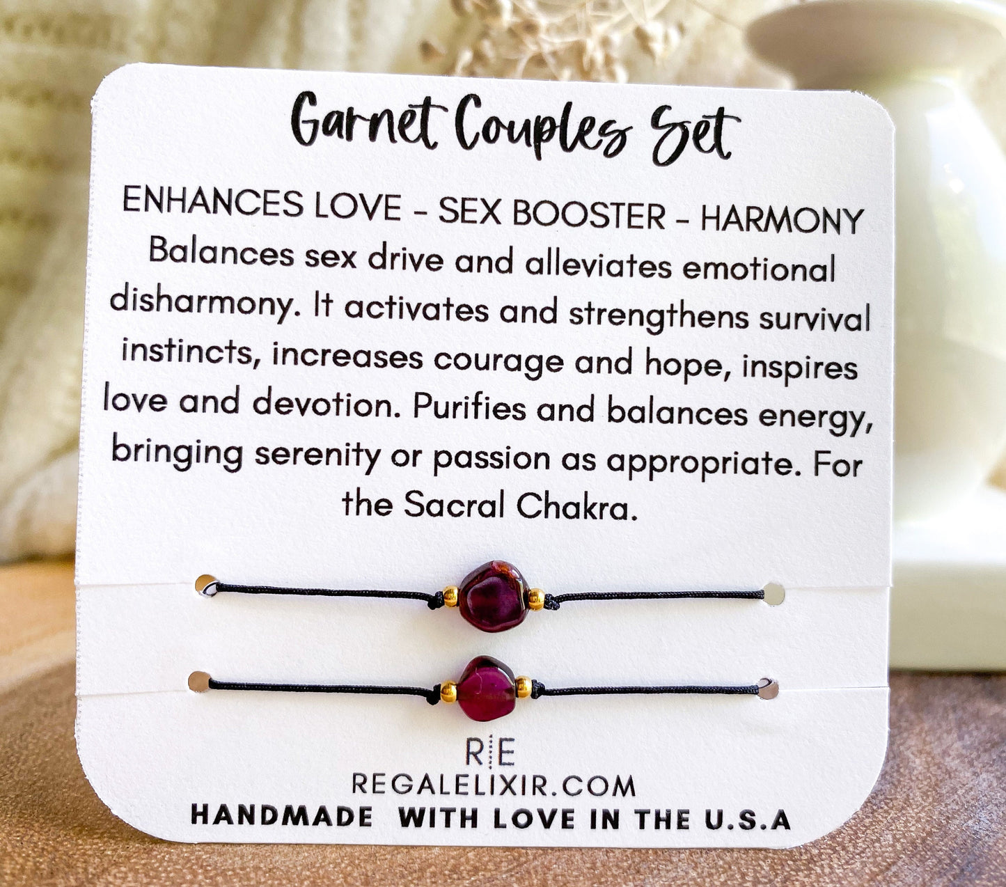 Garnet Bracelet - Couple Set