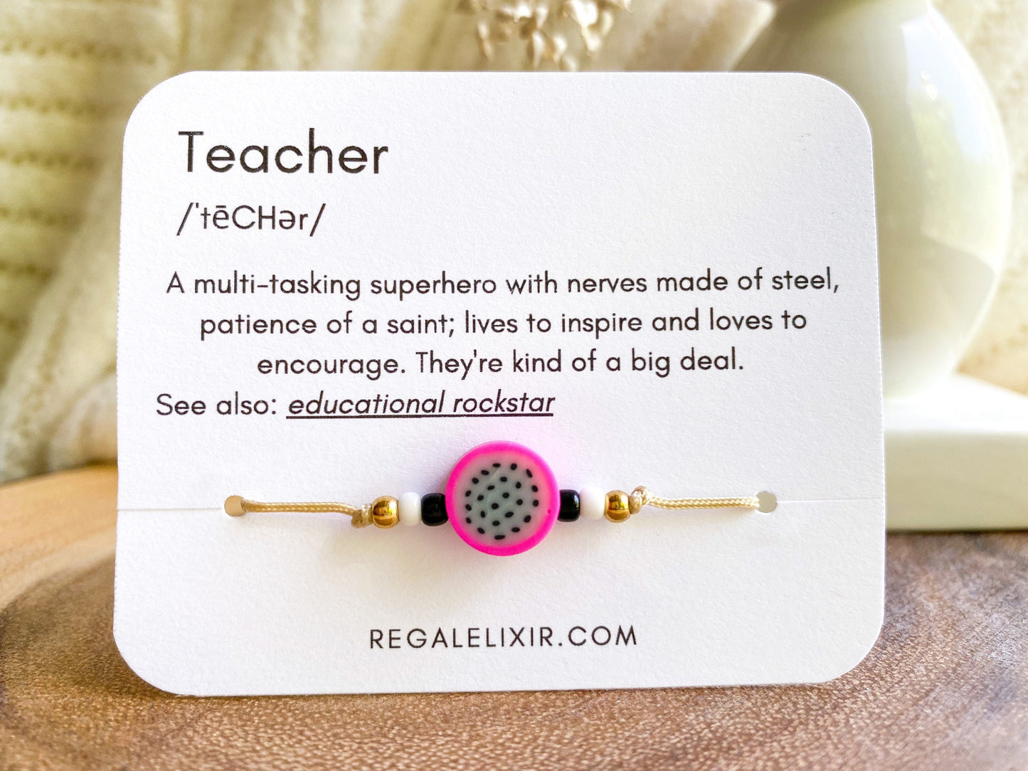Teacher Dragon Fruit Bracelet