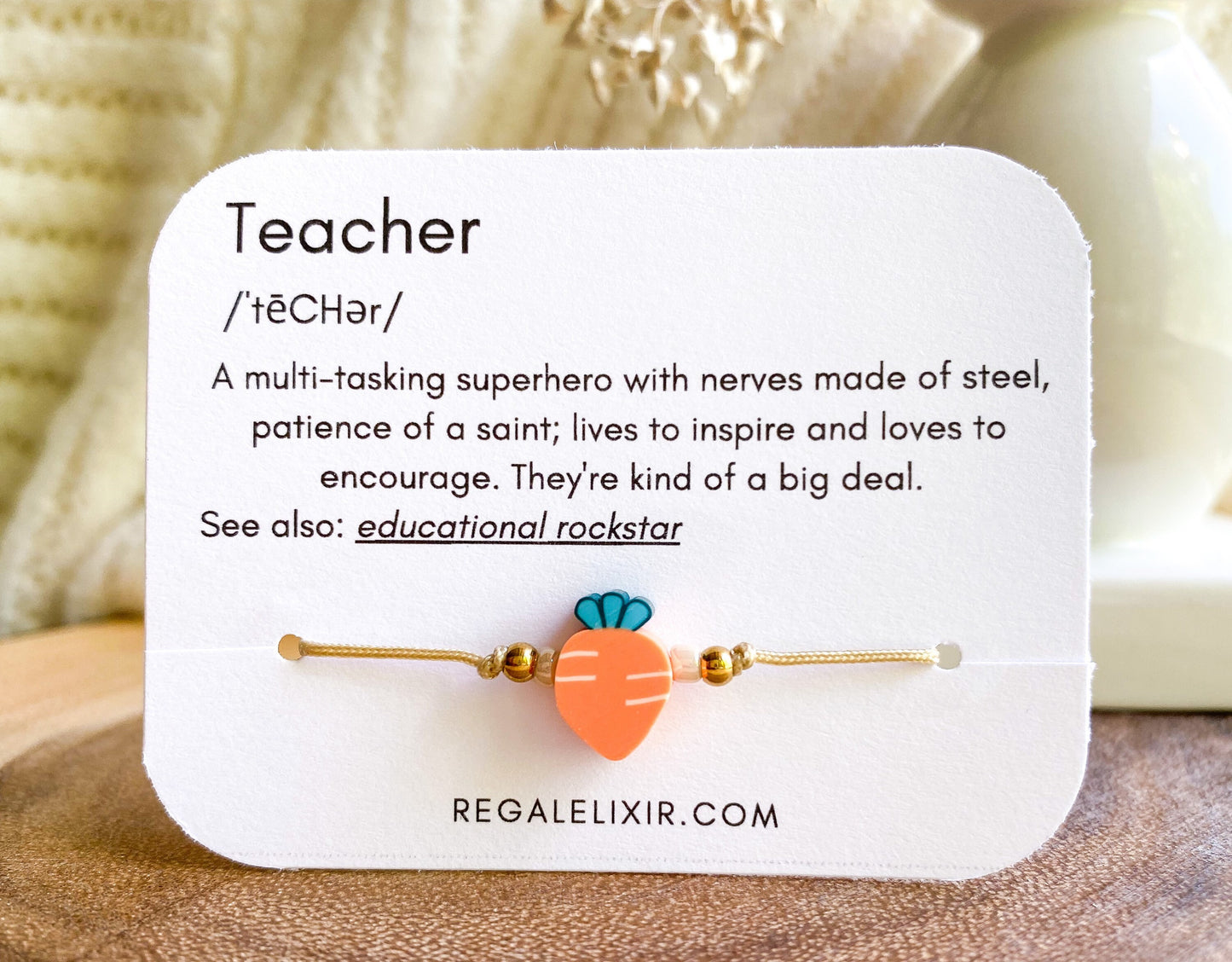 Teacher Carrot Bracelet